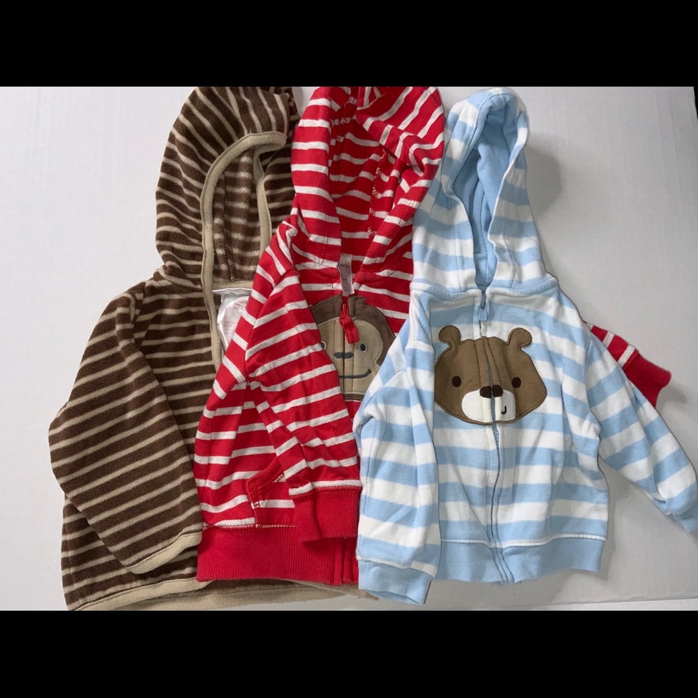 (3/$10) 6 month boys hoodies